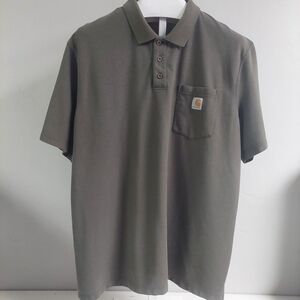 Carharrt Green Polo‎ Shirt Short Sleeve Original Fit Men Size 2XL Contractor
